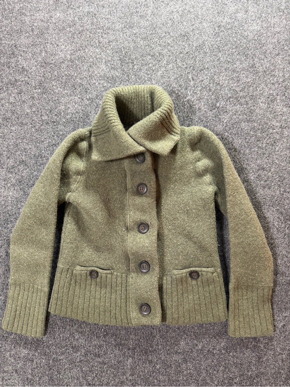 J. Crew Kids Olive Button-Up Pea Coat